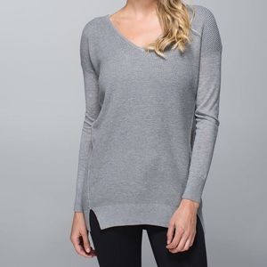 lululemon athletica Gray V-Neck Sweater